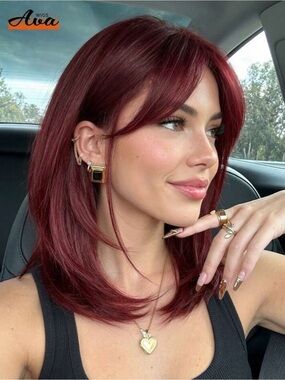 18 Inch  Layered Wig With Bangs, Soft & Easy To Style Synthetic Hair
